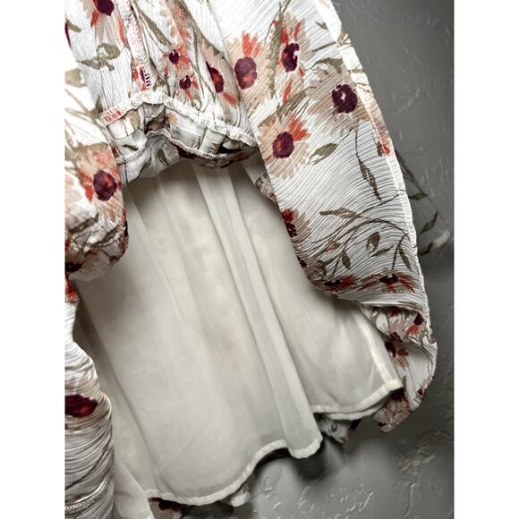 Lucky Brand floral ruffle boho chic blouse womens XS‎ cottagecore flowy prairie - Picture 6 of 10